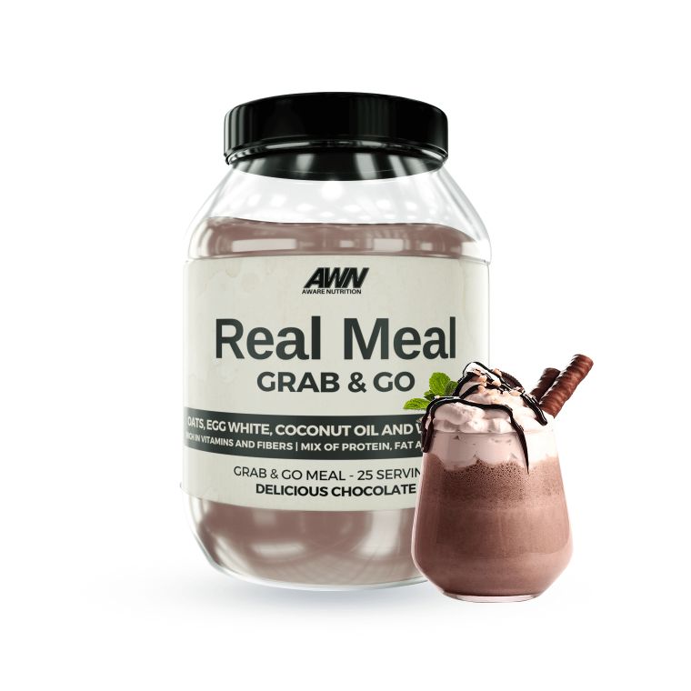 Aware Nutrition Real Meal - Grab &amp; Go, 900 g (Delicious Chocolate)