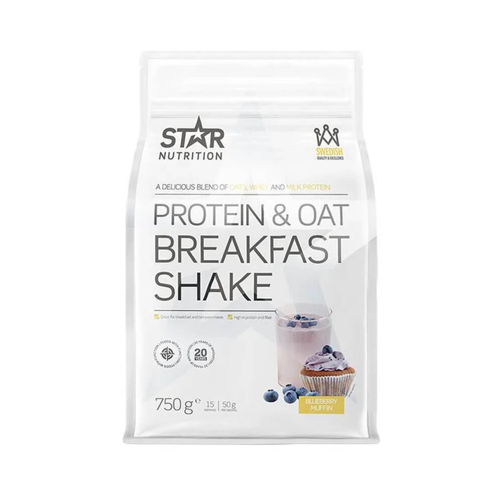 Star Nutrition Protein &amp; Oat Breakfast Shake, 750 g (Blueberry Muf