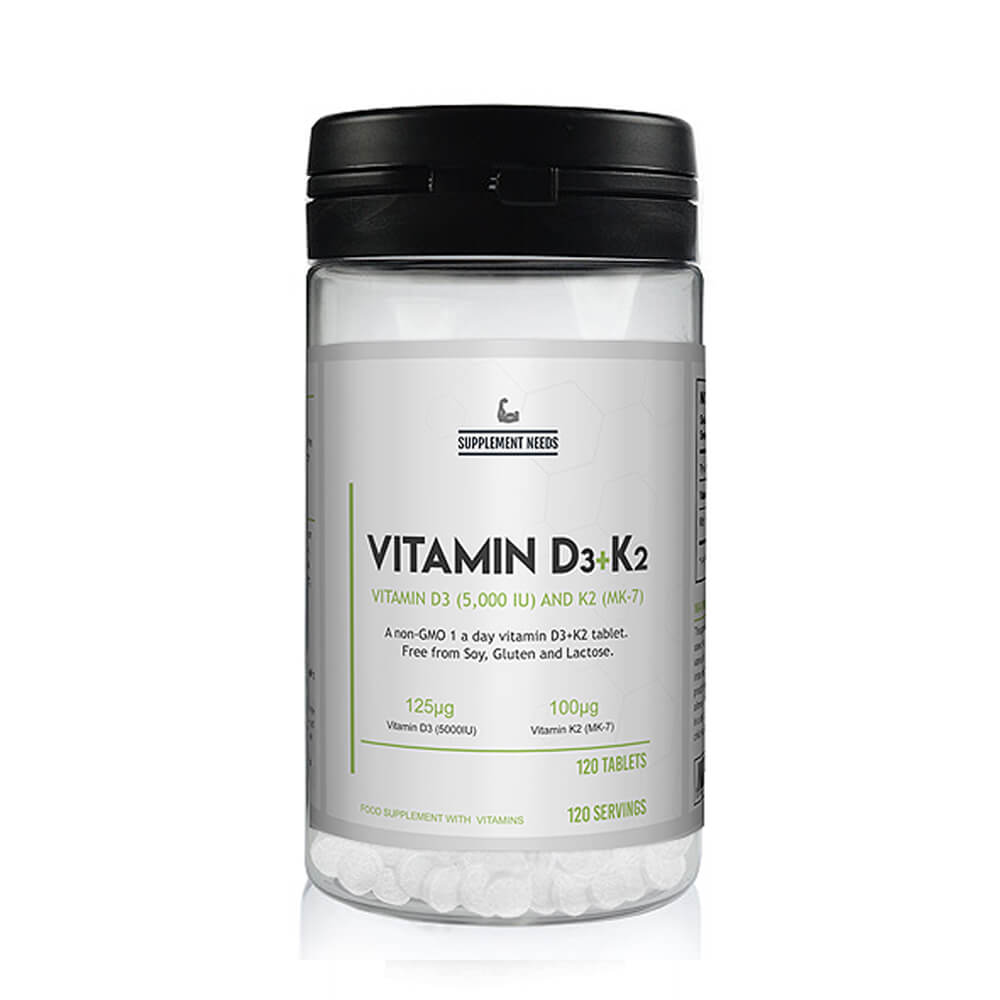 Supplement Needs Vitamin D3 + K2 (MK-7), 120 tabs