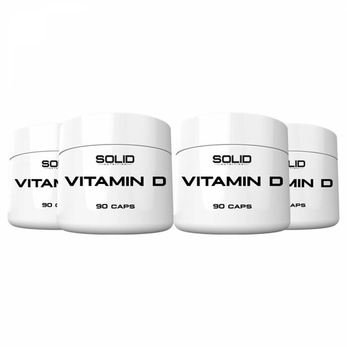 4 x SOLID Nutrition Vitamin D, 90 caps ryhmässä Ravintolisät & Elintarvikkeet / Terveystuotteet / Immuunijärjestelmä @ Tillskottsbolaget (4SOLIDVITAMIND)