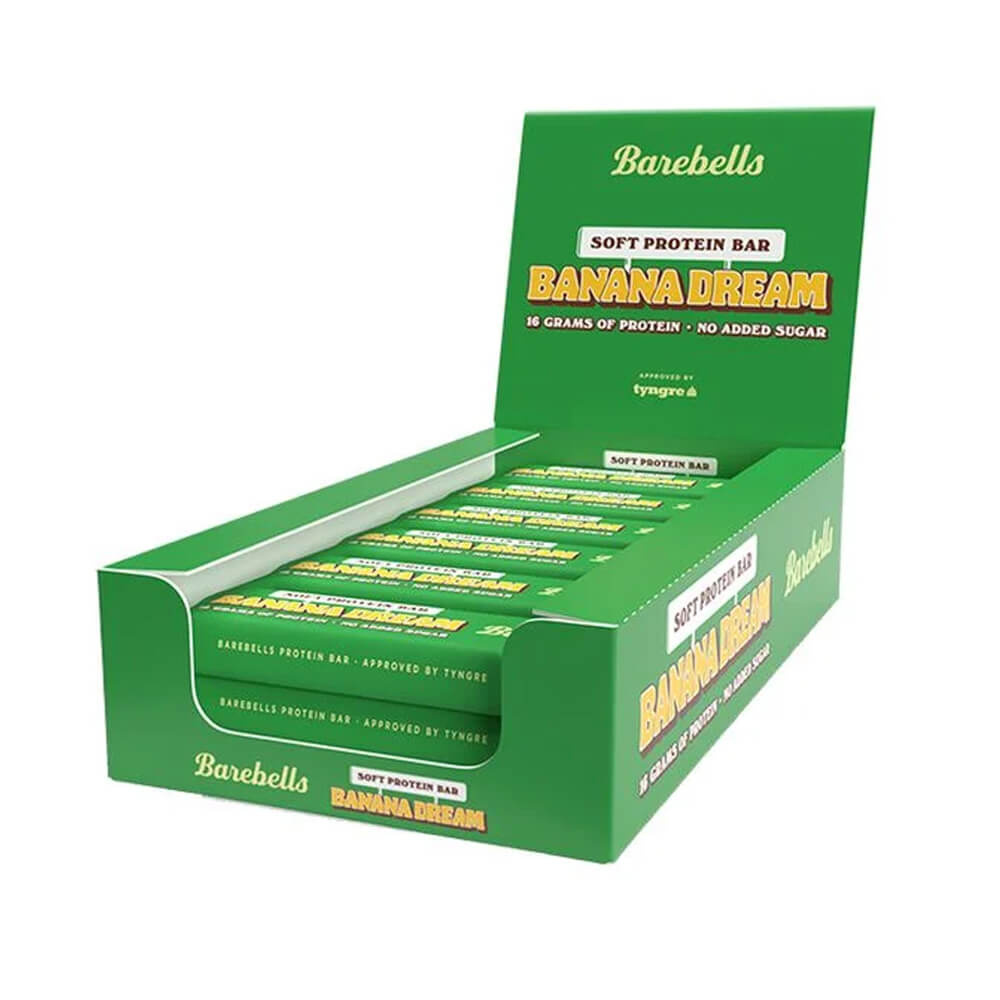 12 x Barebells Proteinbars, 55 g (Banana Dream) ryhmässä Teematuotteet / Ruotsalaiset ravintolisät @ Tillskottsbolaget (BAREBELLS76843)