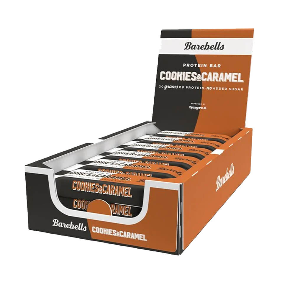 12 x Barebells Proteinbars, 55 g (Cookies & Caramel) ryhmässä Patukat / Proteiinipatukat @ Tillskottsbolaget (BAREBELLS7863)