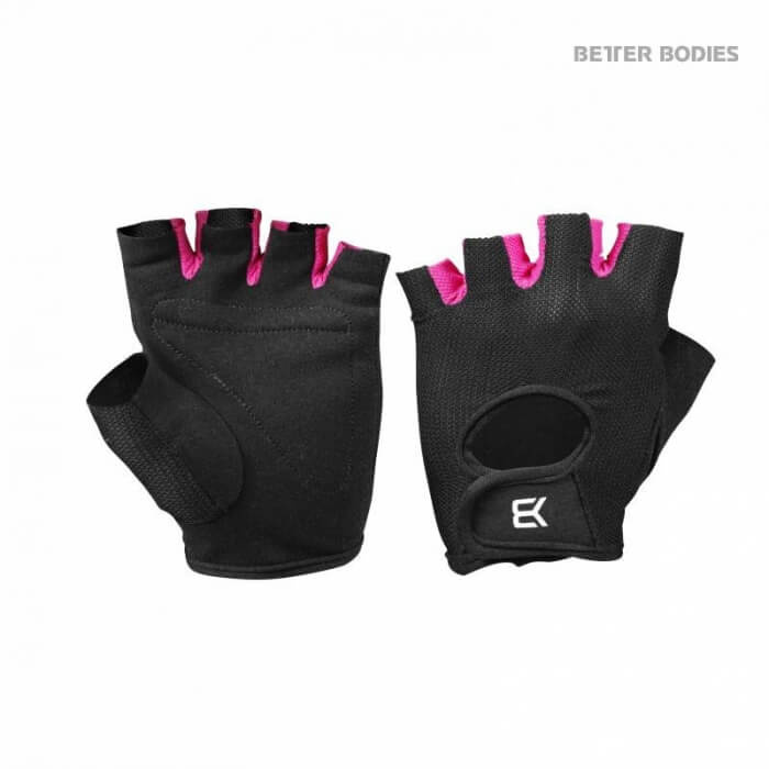 Better Bodies Women's Training Gloves, black/pink ryhmässä Treenivälineet / Harjoituskäsineet @ Tillskottsbolaget (BB63732)