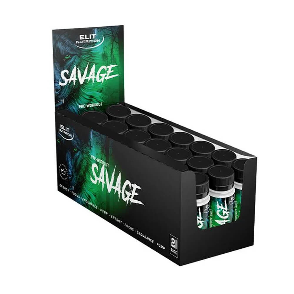 21 x Elit Nutrition Savage PWO Shot, 60 ml ryhmässä Teematuotteet / Ravintolisät Naisille @ Tillskottsbolaget (ELIT65672)