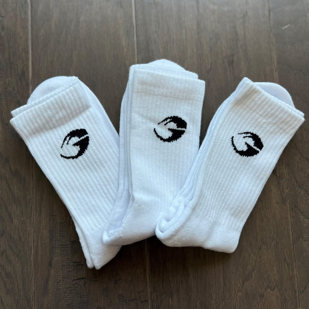 GASP Crew Socks, 3-pack, White ryhmässä Treenivälineet / Urheiluvaatteet @ Tillskottsbolaget (GASP5763)