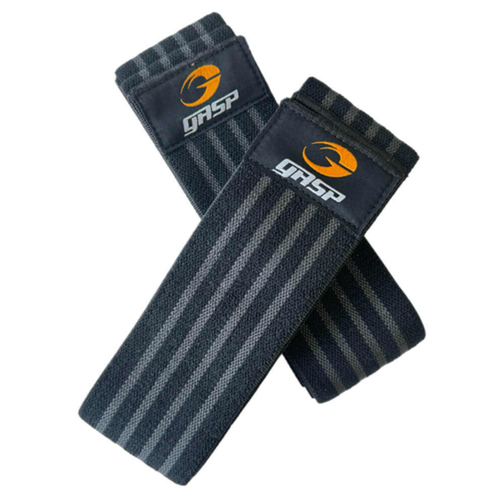 GASP Knee Wraps, Black/Grey ryhmässä Treenivälineet / Polvisuojat & Tuet @ Tillskottsbolaget (GASP76844)