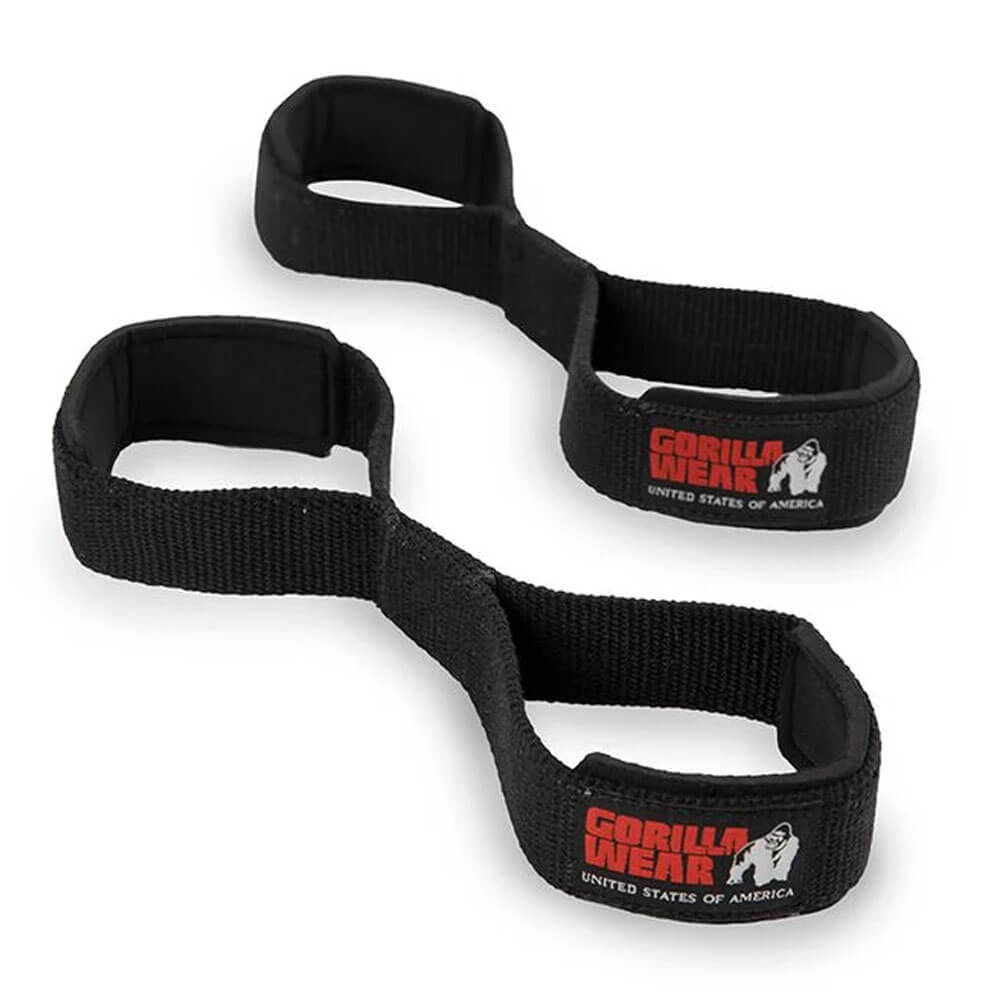 Gorilla Wear Gear Figure 8 Lifting Straps, black ryhmässä Treenivälineet / Vetoremmit & Otteet @ Tillskottsbolaget (GORILLA7683)