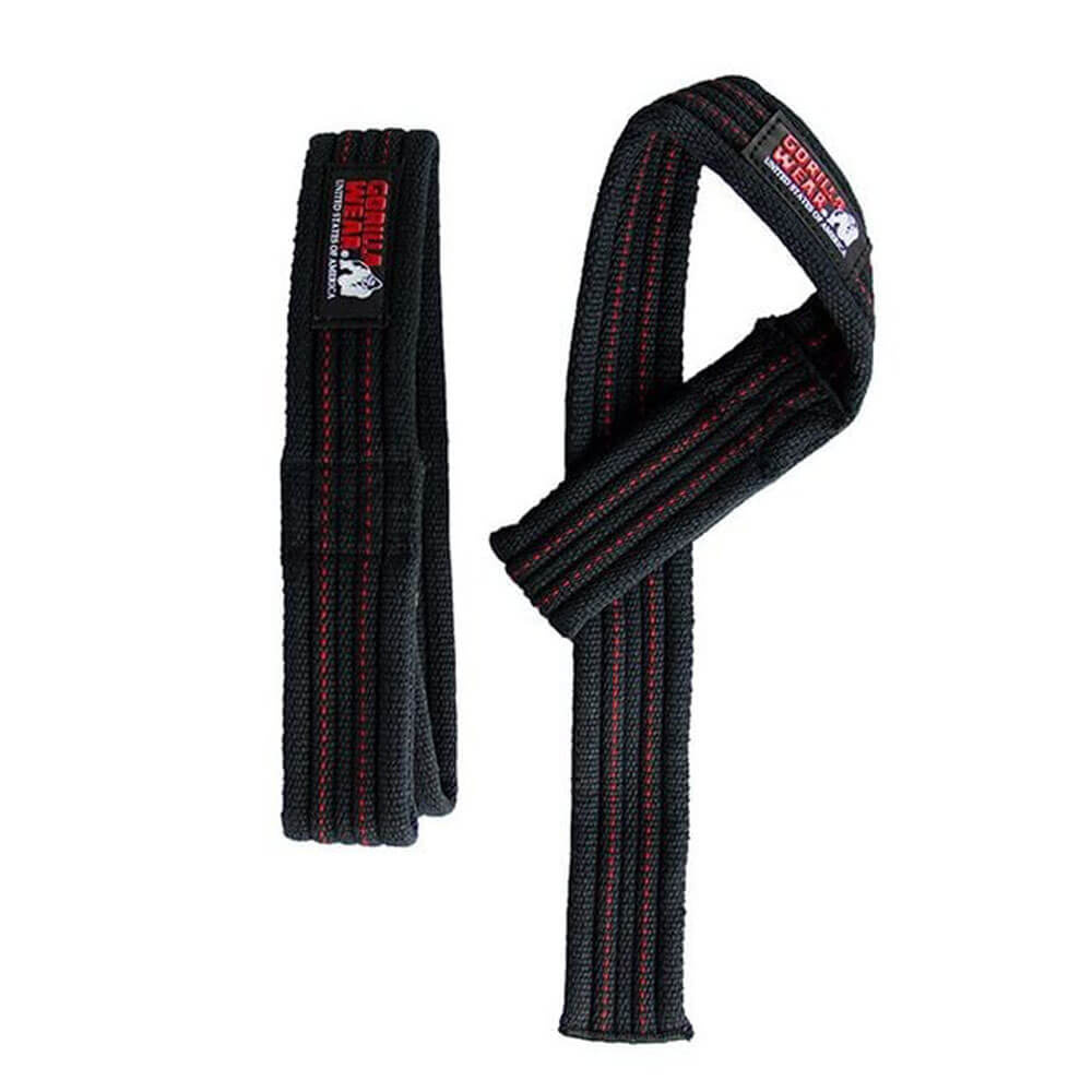 Gorilla Wear Gear Hardcore Lifting Straps, black/red ryhmässä Treenivälineet / Vetoremmit & Otteet @ Tillskottsbolaget (GORILLA76843)