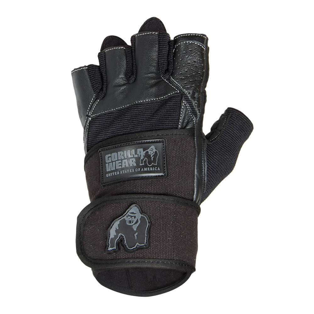 Gorilla Wear Gear Dallas Wrist Wrap Gloves, black ryhmässä Treenivälineet / Harjoituskäsineet @ Tillskottsbolaget (GORILLA8593)