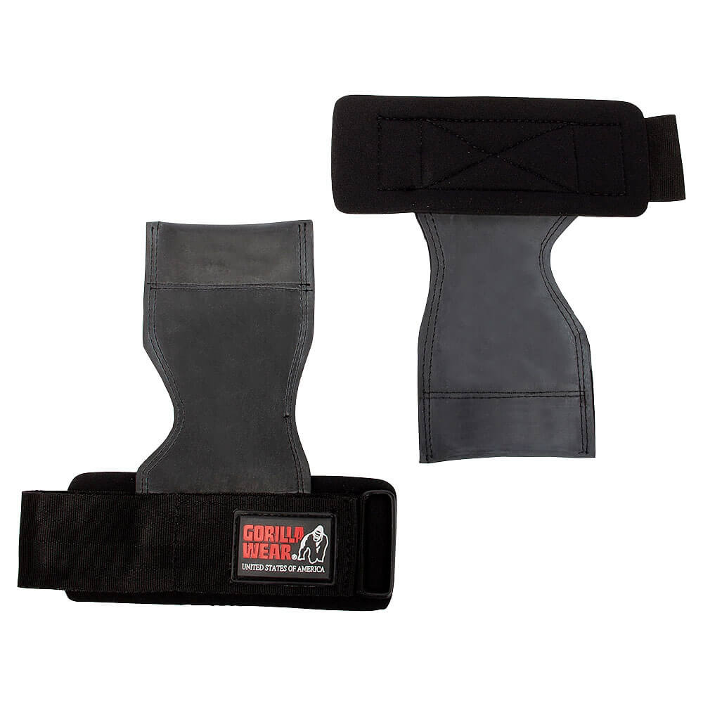 Gorilla Wear Gear Lifting Grips, black ryhmässä Treenivälineet / Vetoremmit & Otteet @ Tillskottsbolaget (GORILLA863)