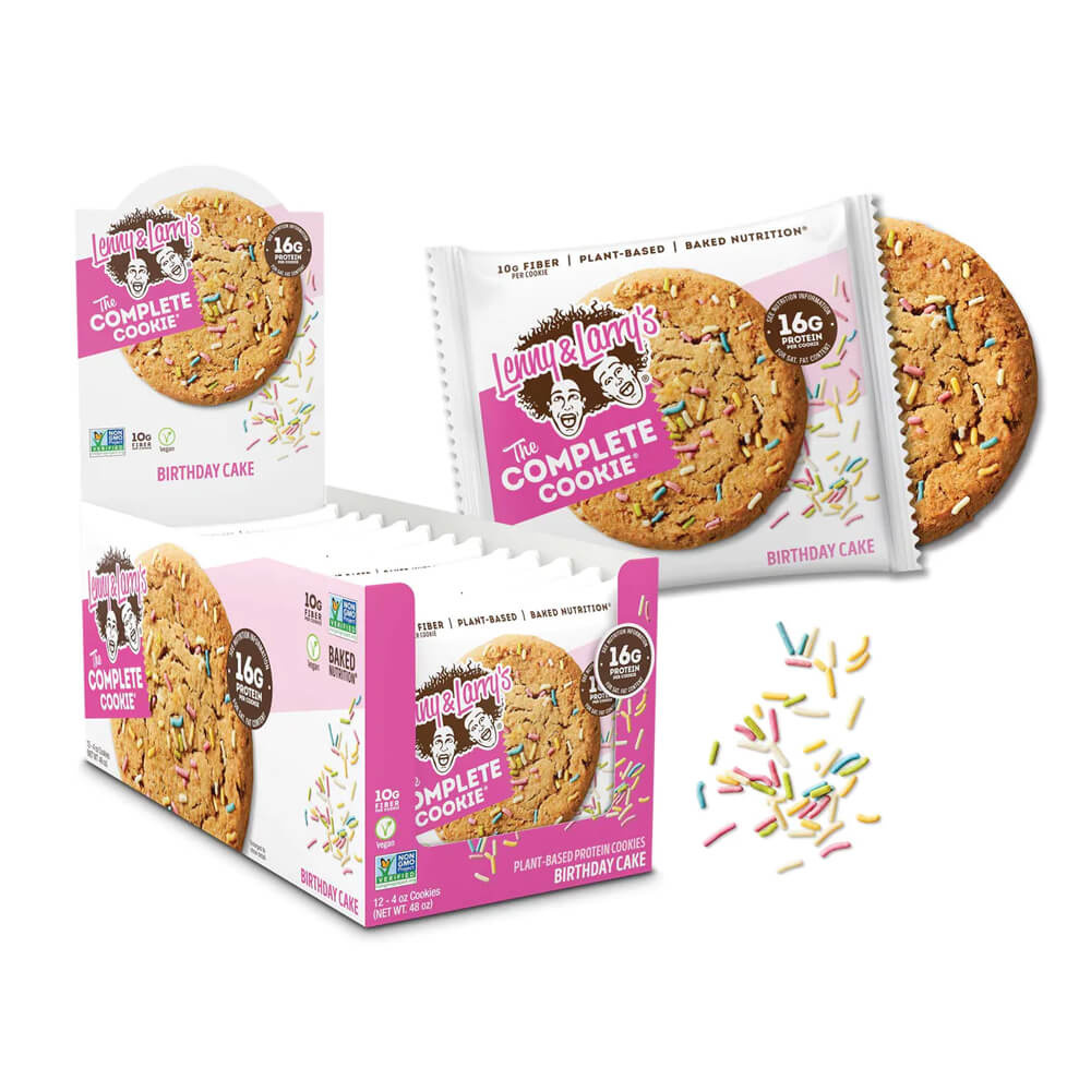 12 x Lenny & Larry´s The Complete Cookie, 113 g (Birthday Cake) ryhmässä Patukat / Proteiinipatukat @ Tillskottsbolaget (LENNYLARRY5432)