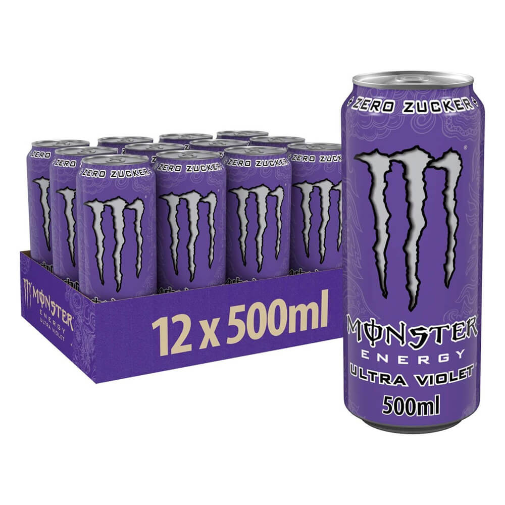 12 x Monster Energy, 500 ml (Ultra Violet) ryhmässä Juomat / Energiajuoma @ Tillskottsbolaget (MONSTER5674545)