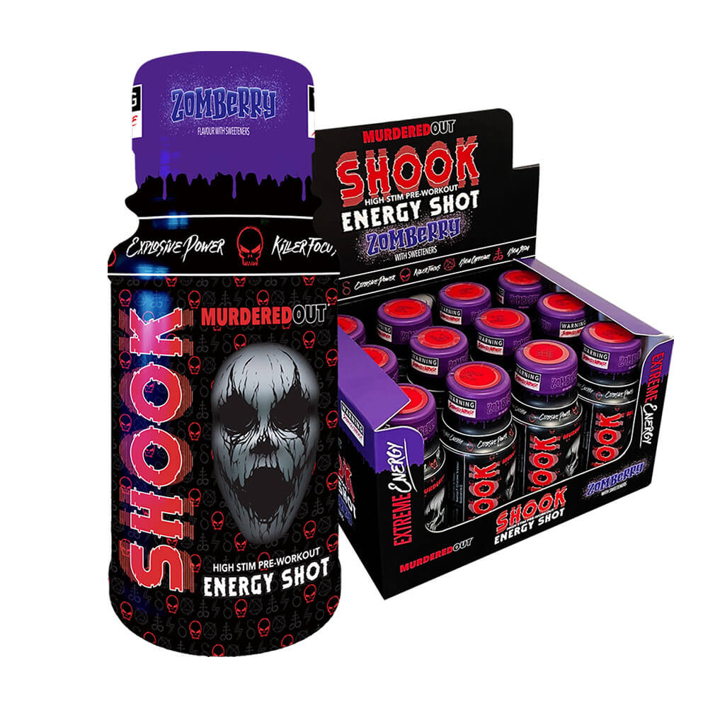 12 x Murdered Out Shook Energy Shot, 60 ml ryhmässä Ravintolisät & Elintarvikkeet / Suorituskyvyn parantajat / Pre-Workout / PWO @ Tillskottsbolaget (MURDEREDOUT77894)