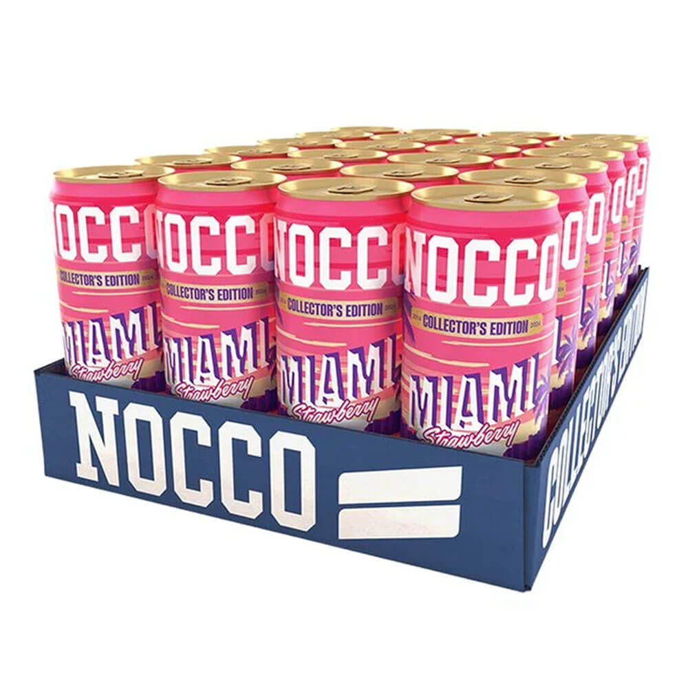 24 x NOCCO BCAA, 330 ml (Collector´s Edition Miami Strawberry) ryhmässä Teematuotteet / Gluteenittomat Ravintolisät @ Tillskottsbolaget (NOCCO65774)