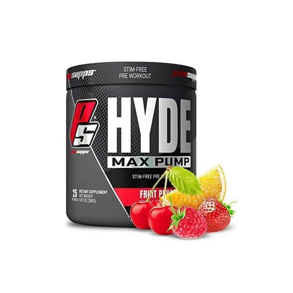 Pro Supps Hyde Max Pump, 25 serv. (Fruit Punch) ryhmässä Ravintolisät & Elintarvikkeet / Suorituskyvyn parantajat / Stimulantiton PWO @ Tillskottsbolaget (PROSUPPS6786-3)