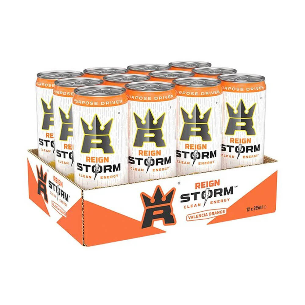 12 x Reign Storm Energy, 335 ml (Valencia Orange) ryhmässä Teematuotteet / Gluteenittomat Ravintolisät @ Tillskottsbolaget (REIGN8864)