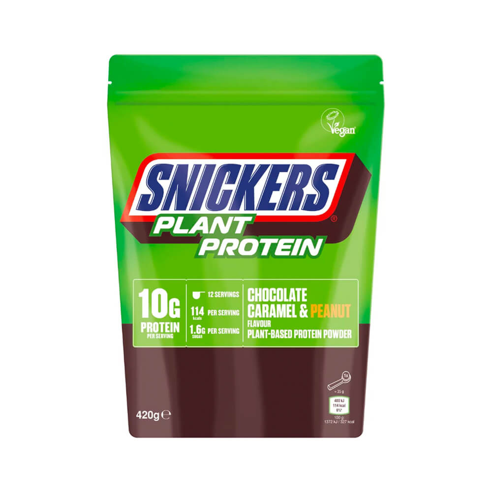 Snickers Plant Protein, 420 g ryhmässä Teematuotteet / Laktoosittomat ravintolisät @ Tillskottsbolaget (SNICKERS7684)