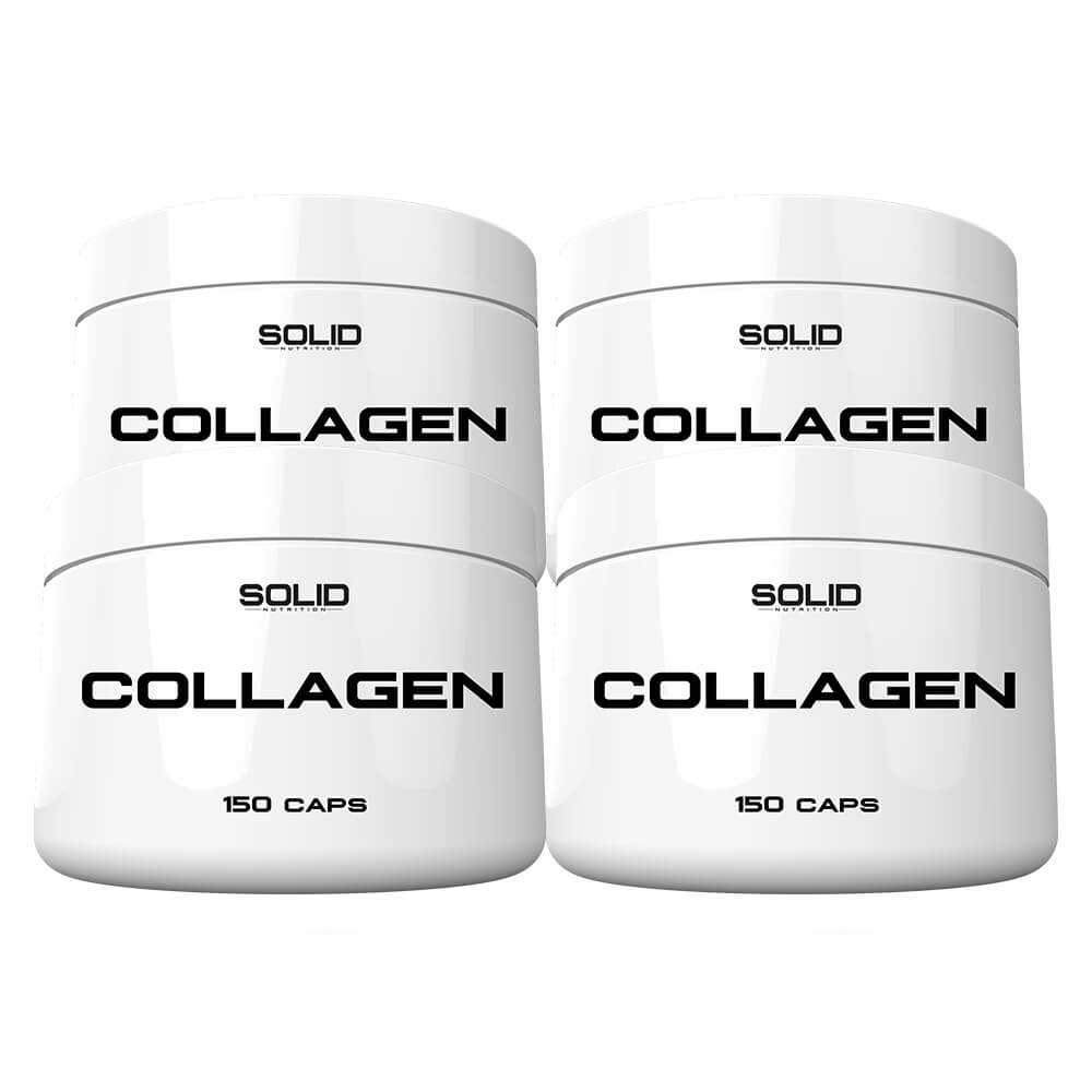 4 x SOLID Nutrition Collagen, 150 mega caps ryhmässä Ravintolisät & Elintarvikkeet / Nivelten terveys / Kollageeni @ Tillskottsbolaget (SOLID552332)