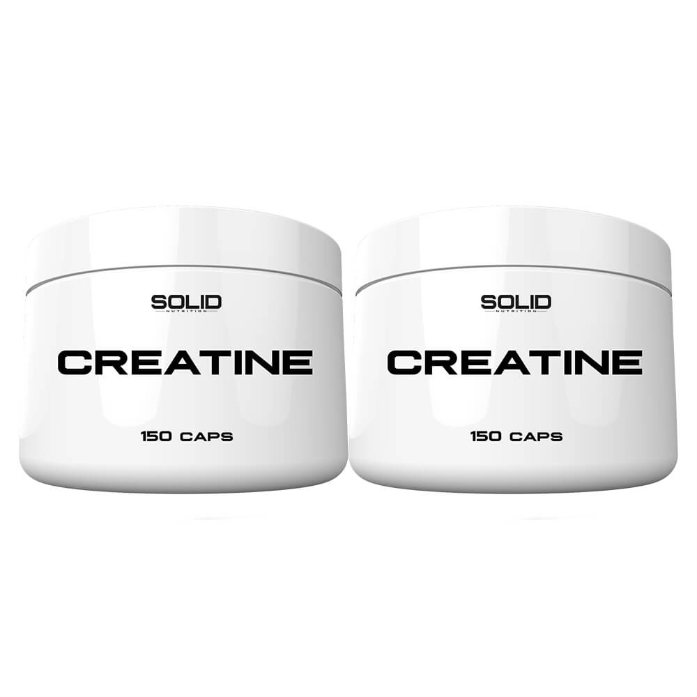 2 x SOLID Nutrition Creatine, 150 mega caps ryhmässä Ravintolisät & Elintarvikkeet / Kreatiini / Kreatiinimonohydraatti @ Tillskottsbolaget (SOLID609023)