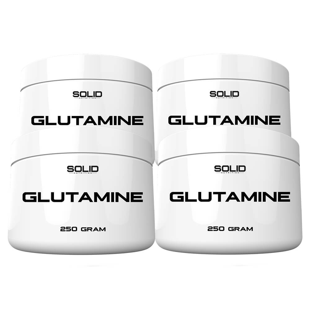 4 x SOLID Nutrition Glutamine, 250 g ryhmässä Ravintolisät & Elintarvikkeet / Aminohapot / Glutamiini @ Tillskottsbolaget (SOLID651)