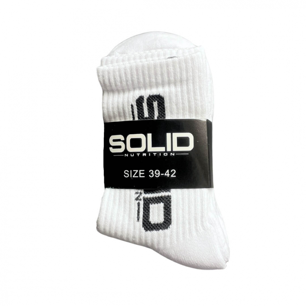 SOLID Nutrition Socks, 3-pack, White ryhmässä Treenivälineet / Urheiluvaatteet @ Tillskottsbolaget (SOLID6734)