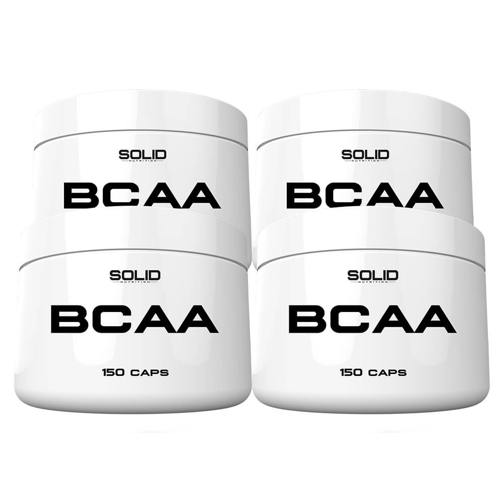 4 x SOLID Nutrition BCAA, 150 mega caps ryhmässä Ravintolisät & Elintarvikkeet / Aminohapot / BCAA @ Tillskottsbolaget (SOLID674343)