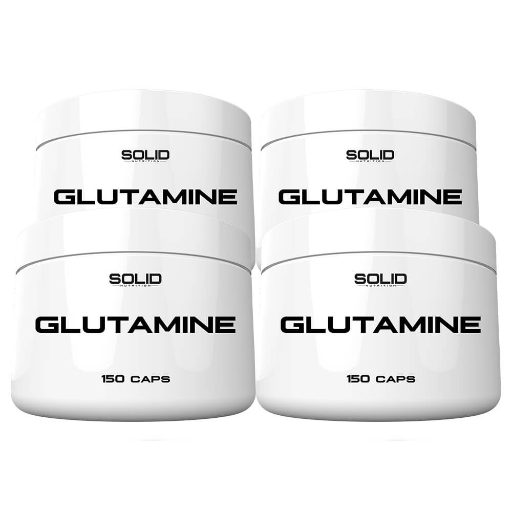 4 x SOLID Nutrition Glutamine, 150 mega caps ryhmässä Ravintolisät & Elintarvikkeet / Aminohapot / Glutamiini @ Tillskottsbolaget (SOLID75683)