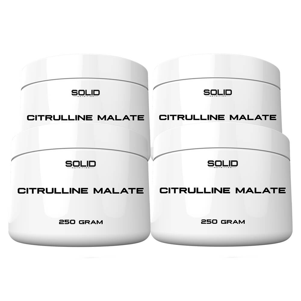 4 x SOLID Nutrition Citrulline Malate, 250 g ryhmässä Ravintolisät & Elintarvikkeet / Aminohapot / Sitrulliini @ Tillskottsbolaget (SOLID765343)