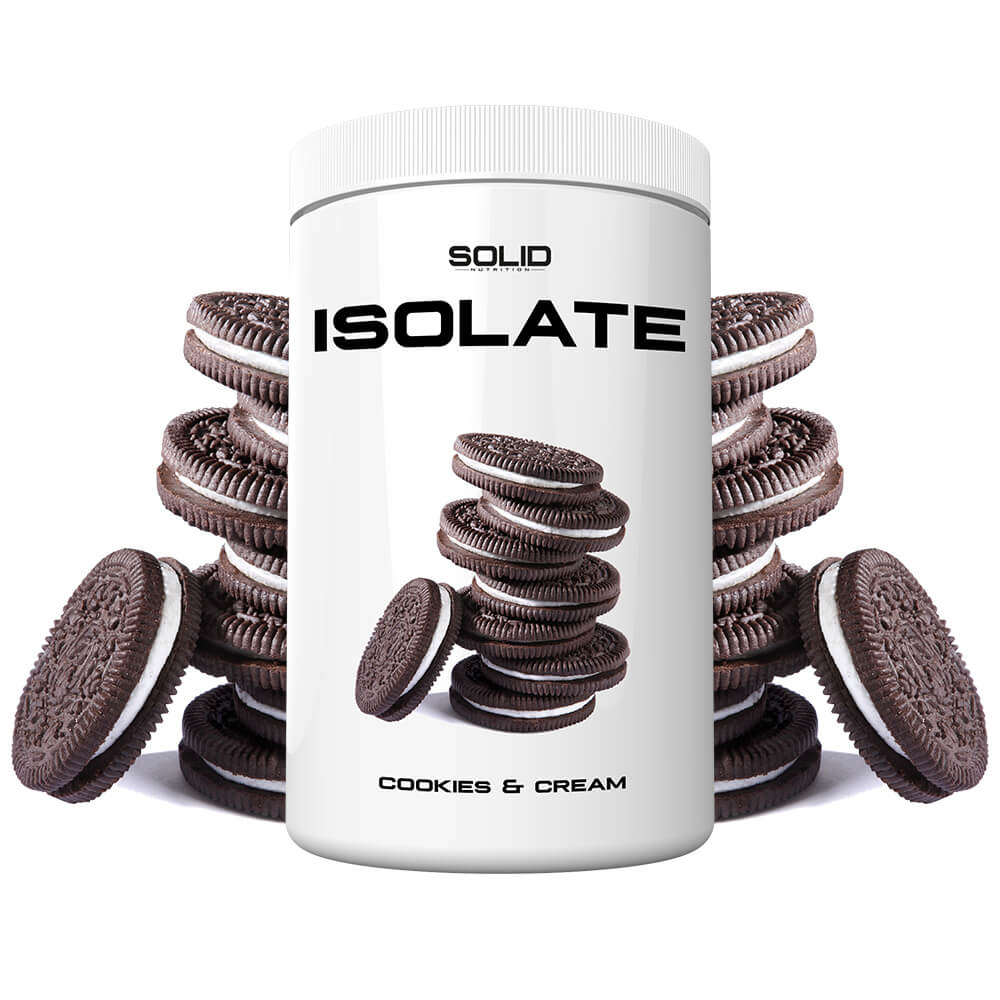 SOLID Nutrition Isolate, 750 g (Cookies & Cream) ryhmässä Ravintolisät & Elintarvikkeet / Proteiinijauhe / Isolaattiproteiini @ Tillskottsbolaget (SOLID85001-3)