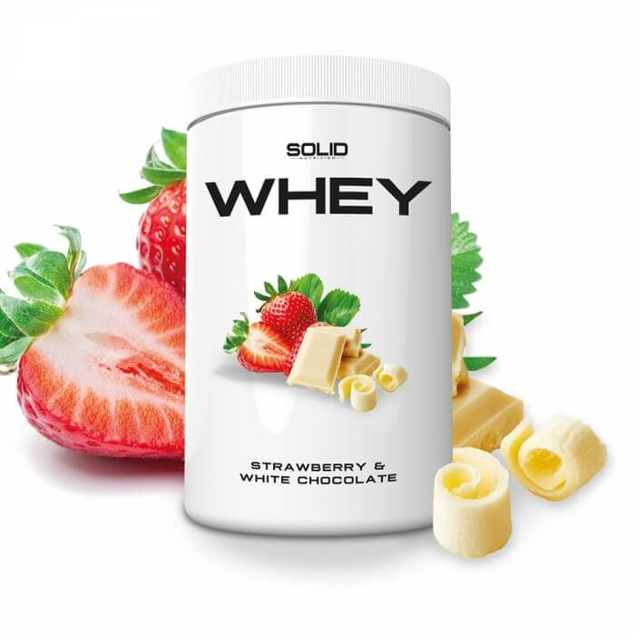 SOLID Nutrition Whey, 750 g (Strawberry & White Chocolate) ryhmässä Ravintolisät & Elintarvikkeet / Proteiinijauhe / Heraproteiini / Whey protein @ Tillskottsbolaget (SOLIDSTRAW)