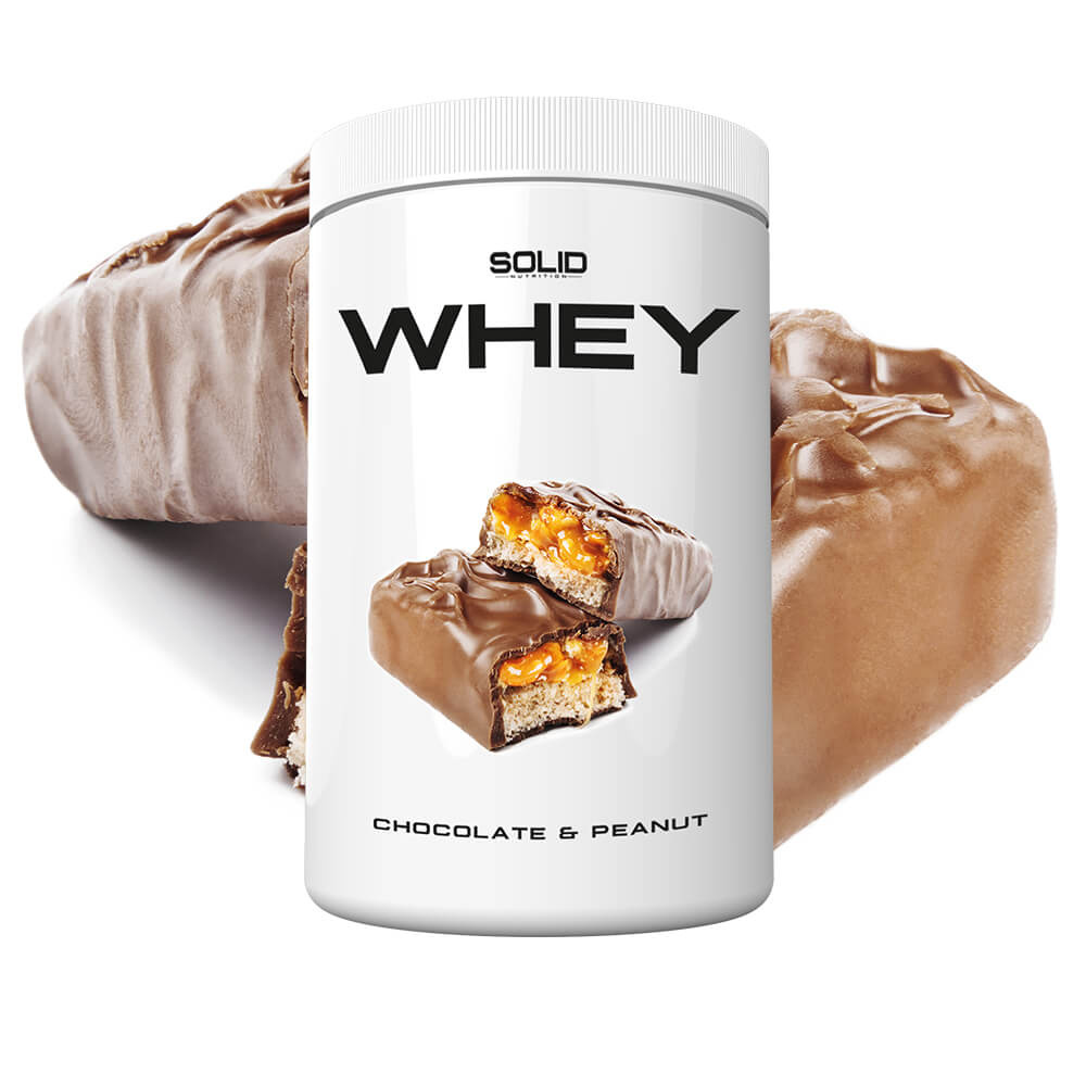 SOLID Nutrition Whey, 750 g (Chocolate & Peanut) ryhmässä Ravintolisät & Elintarvikkeet / Proteiinijauhe / Heraproteiini / Whey protein @ Tillskottsbolaget (SOLIDWHEY-10)