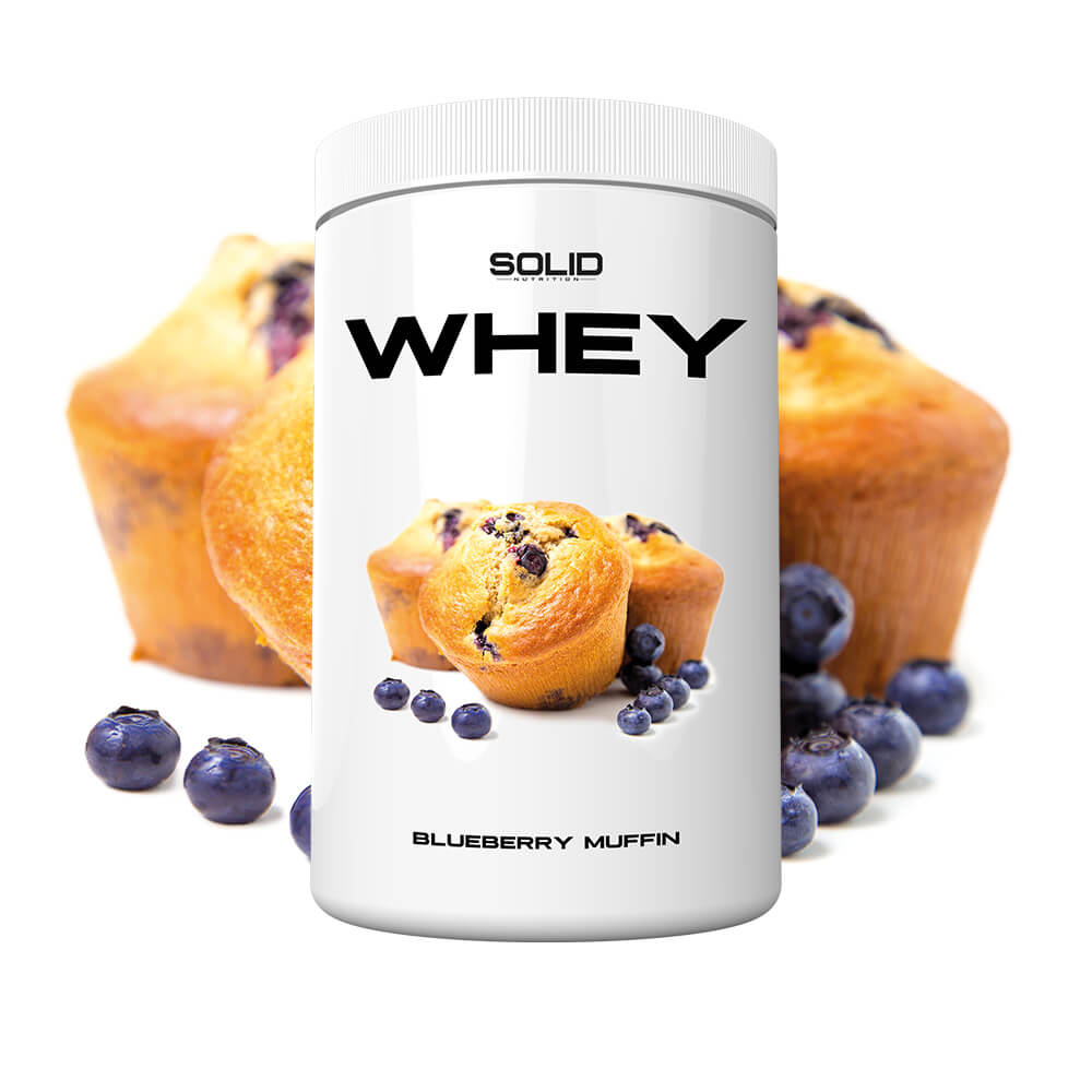 SOLID Nutrition Whey, 750 g (Blueberry Muffin) ryhmässä Ravintolisät & Elintarvikkeet / Proteiinijauhe / Heraproteiini / Whey protein @ Tillskottsbolaget (SOLIDWHEY-13)