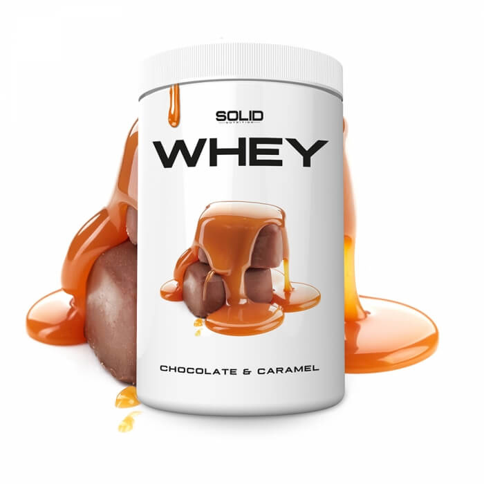 SOLID Nutrition Whey, 750 g (Chocolate & Caramel) ryhmässä Ravintolisät & Elintarvikkeet / Proteiinijauhe / Heraproteiini / Whey protein @ Tillskottsbolaget (SOLIDWHEY-6)