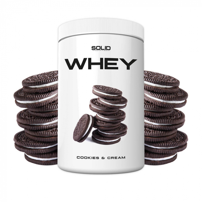 SOLID Nutrition Whey, 750 g (Cookies & Cream) ryhmässä Ravintolisät & Elintarvikkeet / Proteiinijauhe / Heraproteiini / Whey protein @ Tillskottsbolaget (SOLIDWHEY-9)