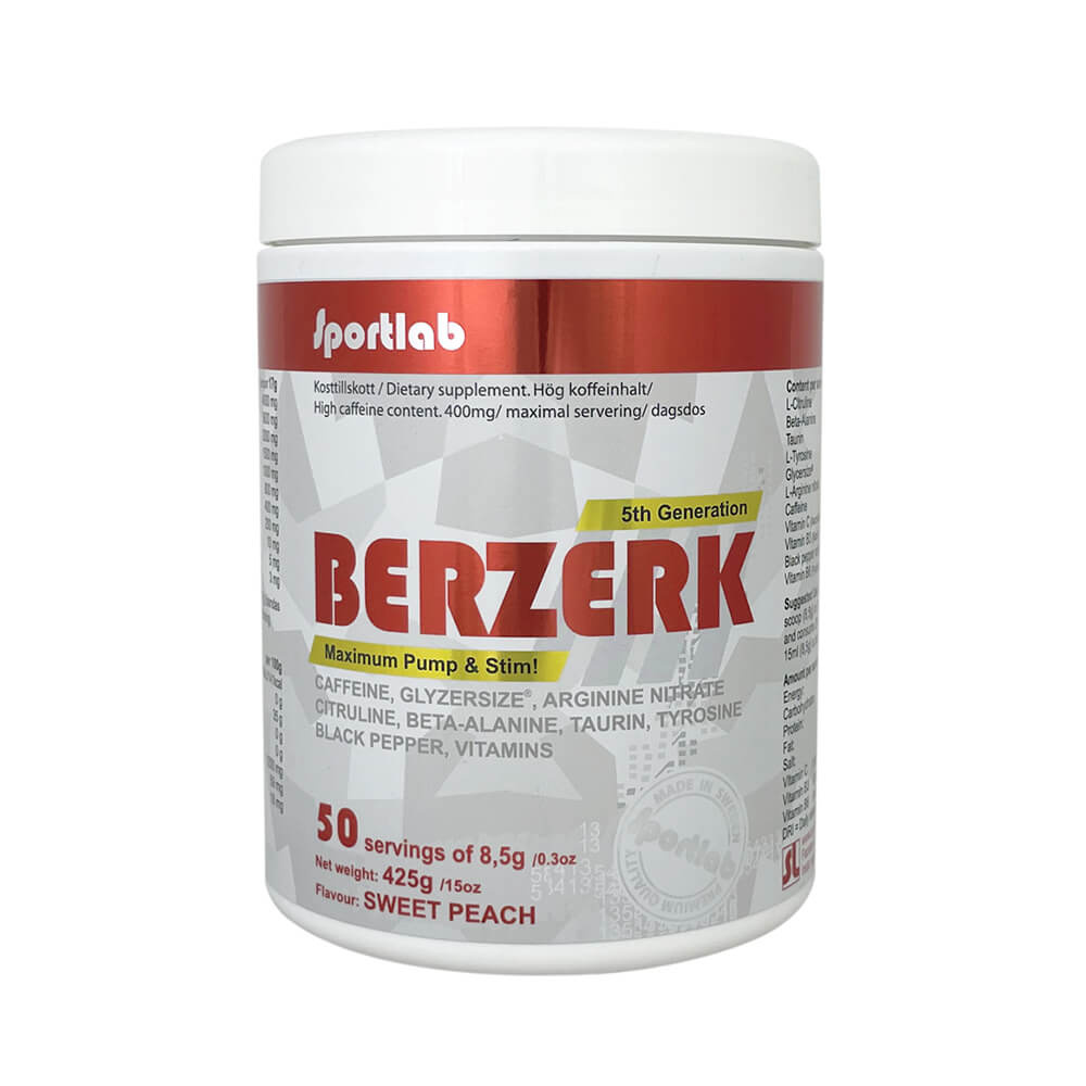  Sportlab Berzerk 5:th Generation, 425 g ryhmässä Ravintolisät & Elintarvikkeet / Suorituskyvyn parantajat / Pre-Workout / PWO @ Tillskottsbolaget (SPORTLAB76785)