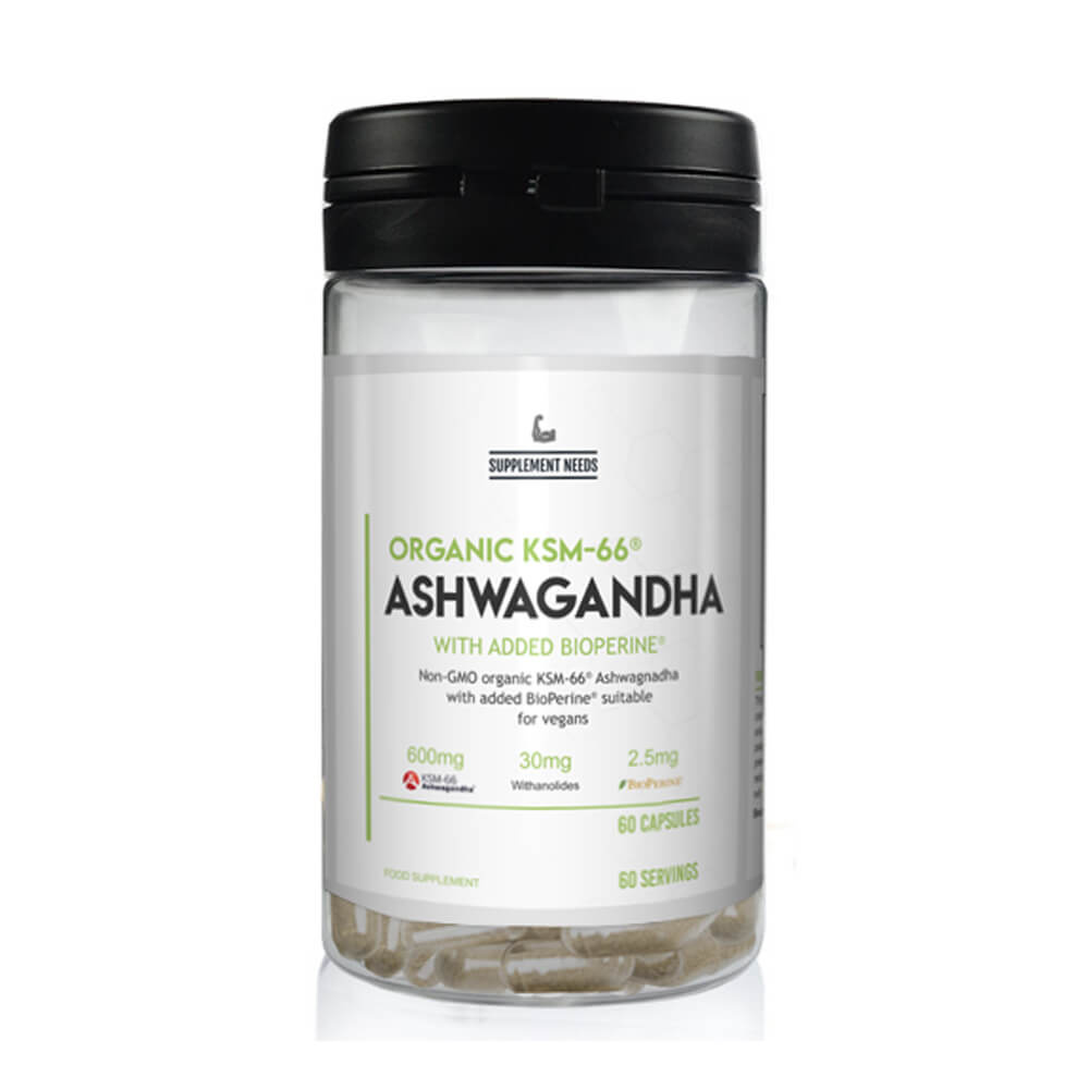 Supplement Needs Ashwagandha Organic KSM-66, 60 caps ryhmässä Ravintolisät & Elintarvikkeet / Terveystuotteet / Adaptogeenit @ Tillskottsbolaget (SUPPNEEDS7532)