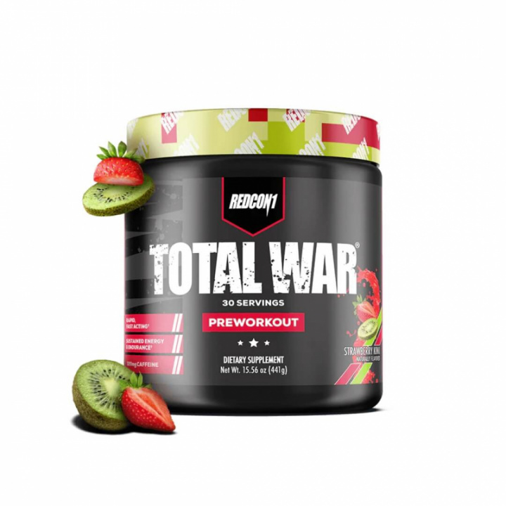 Redcon1 Total War, 30 serv. (Strawberry/Kiwi) ryhmässä Ravintolisät & Elintarvikkeet / Suorituskyvyn parantajat / Pre-Workout / PWO @ Tillskottsbolaget (REDCON001-1)