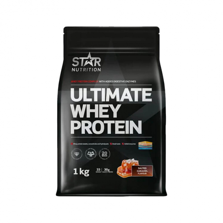 Star Nutrition Ultimate Whey Protein, 1 kg (Salted Caramel) ryhmässä Ravintolisät & Elintarvikkeet / Proteiinijauhe / Heraproteiini / Whey protein @ Tillskottsbolaget (STAR023-4)